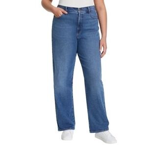 NWT Gloria Vanderbilt Relaxed Straight Leg High Rise Jeans Size 16 Dark Wash